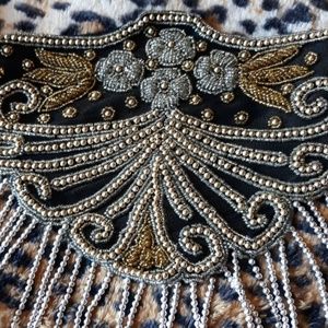 Beaded Silver & Gold Belly Dance Shimmy Belt 54"!